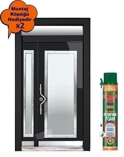 Tezdoor0144 Siyah-Camlı Model Bina Giriş Kapısı
