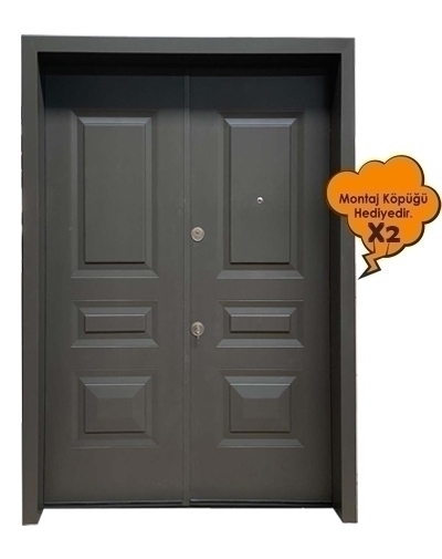 Tezdoor0171 Antrasit-Kabartmalı Model Bina Giriş Kapısı