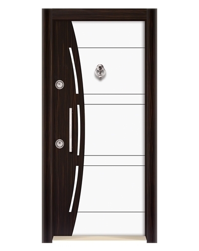 Tezdoor3552 Ahşap Kaplama Düz Model Çelik Kapı