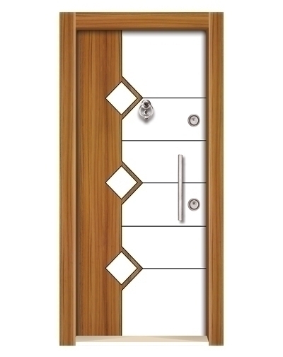 Tezdoor3555 Ahşap Kaplama Düz Model Çelik Kapı