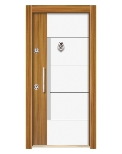 Tezdoor 3576-1 Ahşap Kaplama Düz Model Çelik Kapı