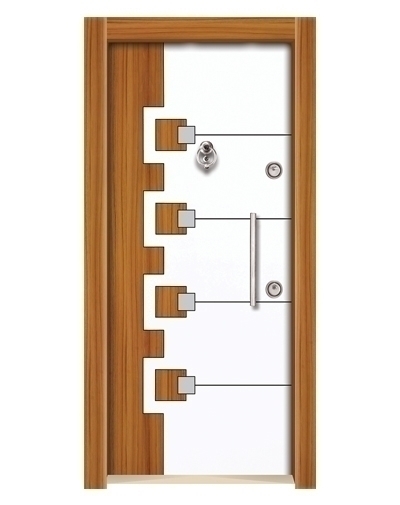 Tezdoor 3564 Ahşap Kaplama Düz Model Çelik Kapı