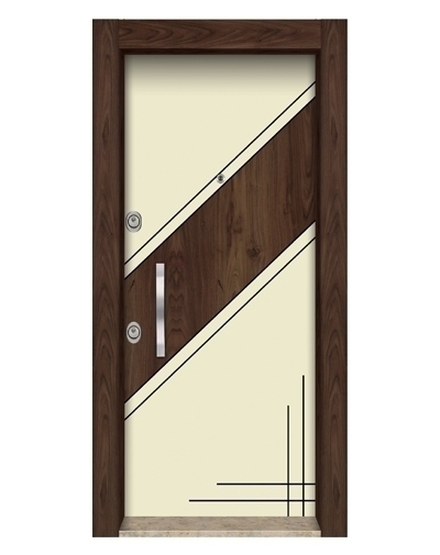 Tezdoor 3575 Ahşap Kaplama Düz Model Çelik Kapı