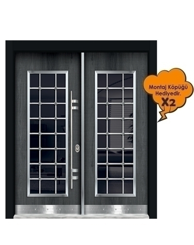 Tezdoor 0160 Antrasit Düz Model Bina Giriş Kapısı