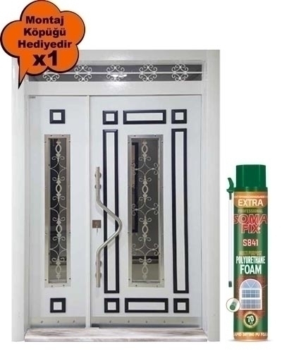 Tezdoor 0161 Beyaz Kabartmalı Model Bina Giriş Kapısı