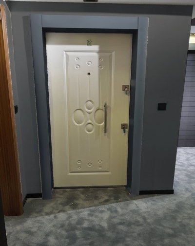 Tezdoor 1473BA Beyaz Antrasit Sac Çelik Kapı, Dış Mekana Uygun Çelik Kapı