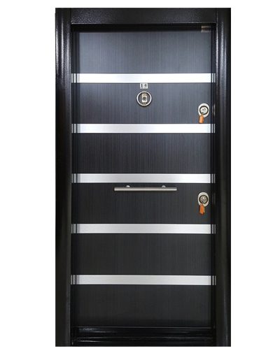 Tezdoor1662 Siyah Statik Kasalı Düz Model Çelik Kapı 
