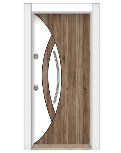 Tezdoor1565 Beyaz Statik Kasalı Düz Model Çelik Kapı 