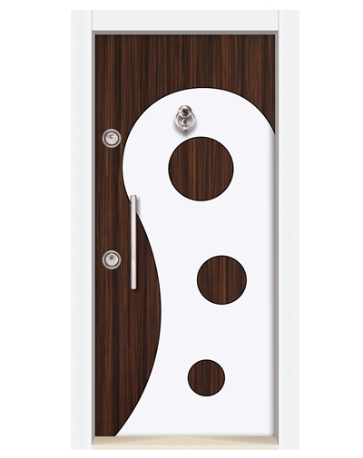 Tezdoor1566 Beyaz Statik Kasalı Düz Model Çelik Kapı 