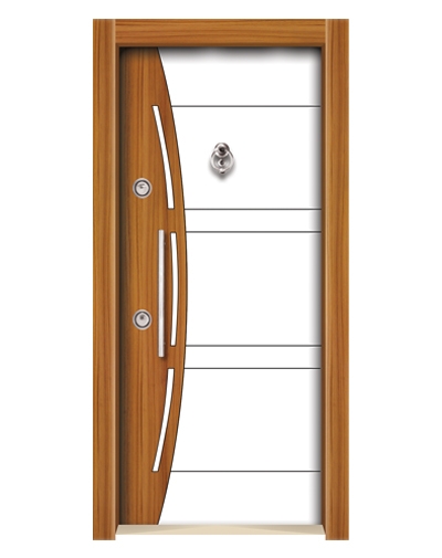 Tezdoor 3551 Ahşap Kaplama Düz Model Çelik Kapı