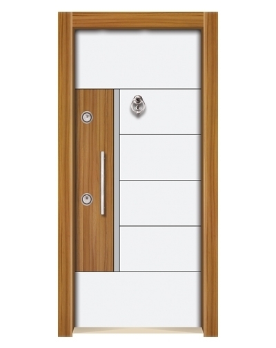 Tezdoor3563 Ahşap Kaplama Düz Model Çelik Kapı