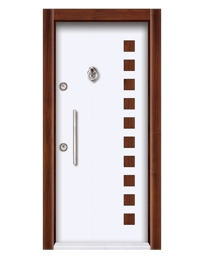 Tezdoor3572 Ahşap Kaplama Düz Model Çelik Kapı