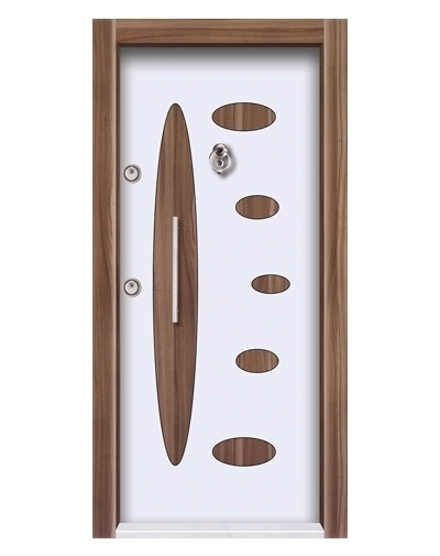 Tezdoor3573 Ahşap Kaplama Düz Model Çelik Kapı