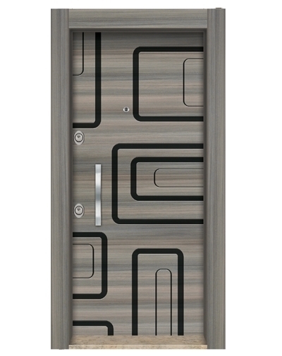 Tezdoor3585 Ahşap Kaplama Düz Model Çelik Kapı