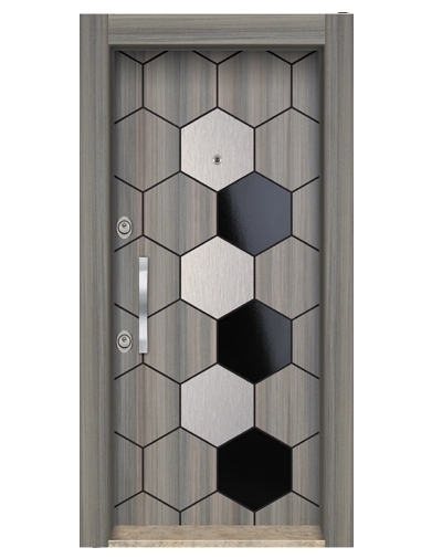 Tezdoor3594 Ahşap Kaplama Düz Model Çelik Kapı
