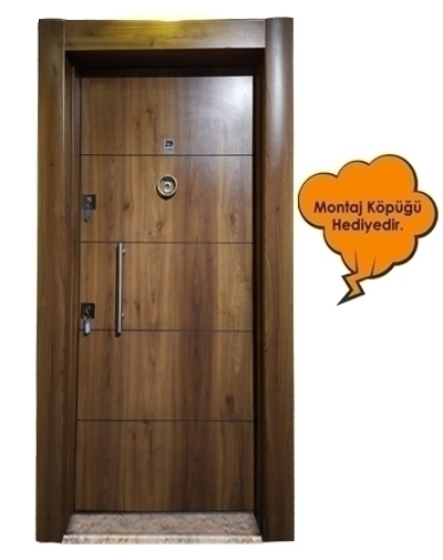 Tezdoor3653 Ahşap Kaplama Düz Model Çelik Kapı