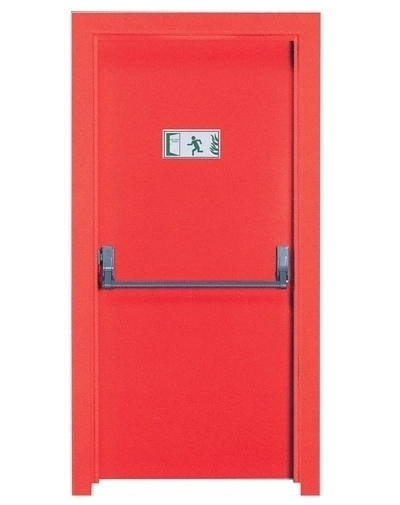 Tezdoor, TEZ4002-120 Dk Kırmızı Tek Kanatlı Yangın Çıkış Kapısı