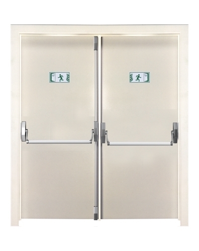 Tezdoor, TEZ4004-120 Dk Krem Çift Kanatlı Yangın Çıkış Kapısı
