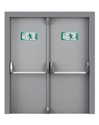 Tezdoor, TEZ4004-60 Dk Gri Çift Kanatlı Yangın Çıkış Kapısı