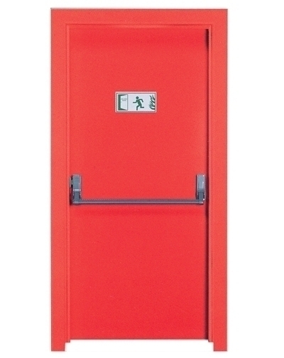 Tezdoor, TEZ4002-90 Dk Kırmızı Tek Kanatlı Yangın Çıkış Kapısı